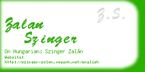 zalan szinger business card